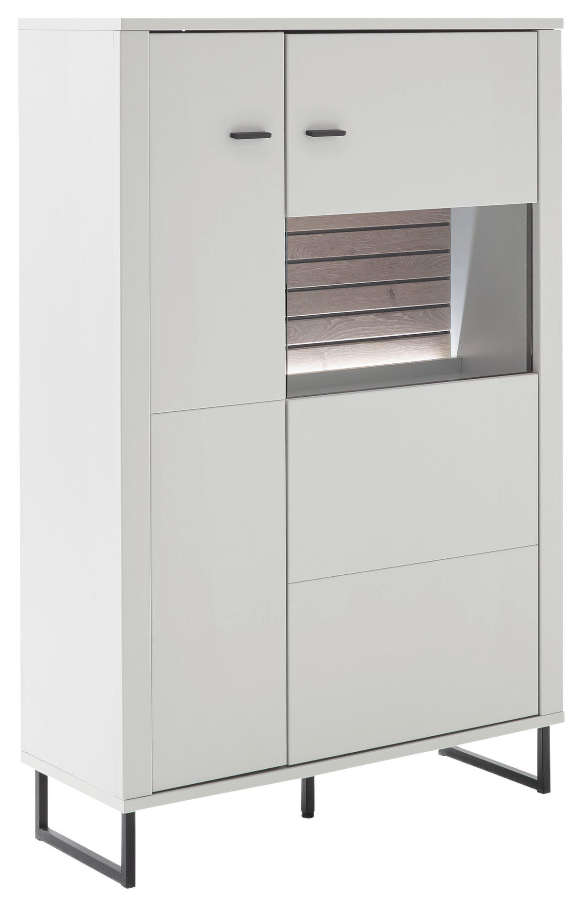 HIGHBOARD  in 100/152/37 cm  - Eichefarben/Anthrazit, Design, Glas/Holzwerkstoff (100/152/37cm) - Stylife