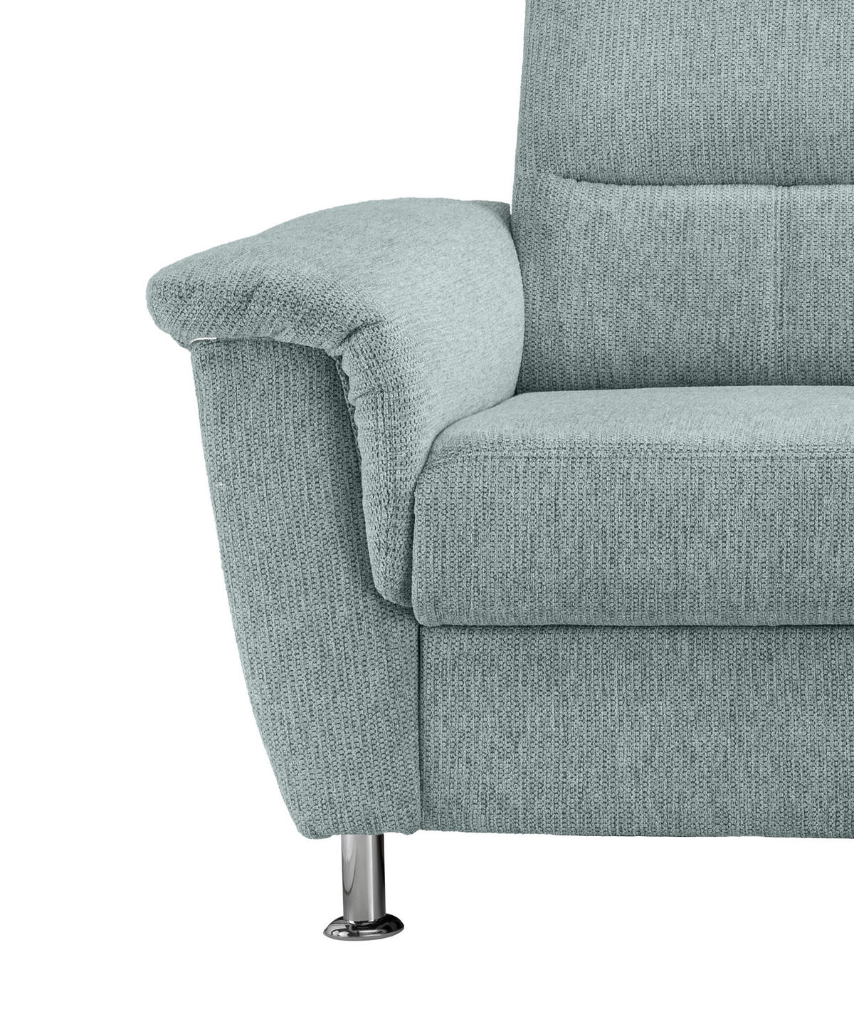 ECKSOFA in Chenille Blau  - Chromfarben/Blau, Modern, Textil/Metall (231/165cm) - Livetastic
