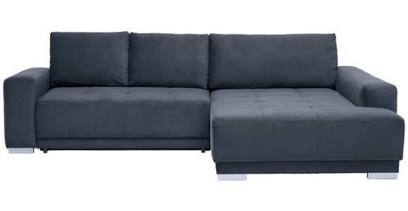 ECKSOFA inkl. Funktionen  in Flachgewebe Anthrazit  293/195 cm  - Anthrazit/Silberfarben, Design, Holz/Textil (293/195cm) - Cantus