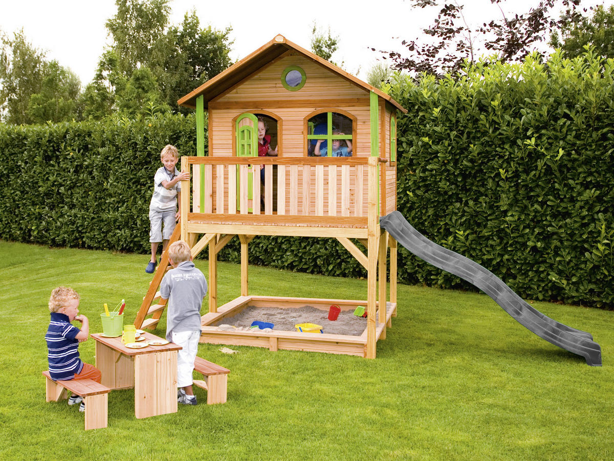SPIELHAUS 432/293/212 cm  - Braun/Grau, KONVENTIONELL, Holz (432/293/212cm) - Ambia Garden