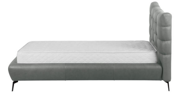 POLSTERBETT 180/200 cm,  in Grau, gepolstertes Kopfteil,  - Schwarz/Grau, Design, Leder/Metall (180/200cm) - Esposa