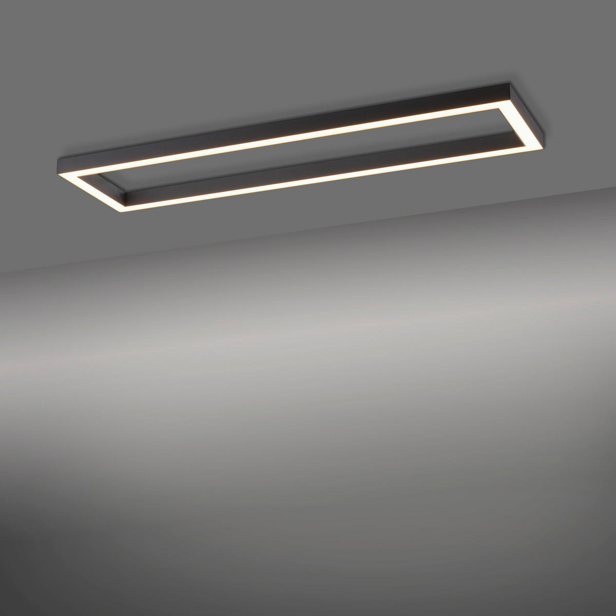 LED-DECKENLEUCHTE Pure 110/30/3,9 cm   - Anthrazit, Design, Kunststoff/Metall (110/30/3,9cm) - Neuhaus PURE