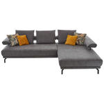 ECKSOFA  in Mikrofaser Anthrazit  305/224 cm  - Anthrazit/Schwarz, Design, Textil/Metall (305/224cm) - Dieter Knoll