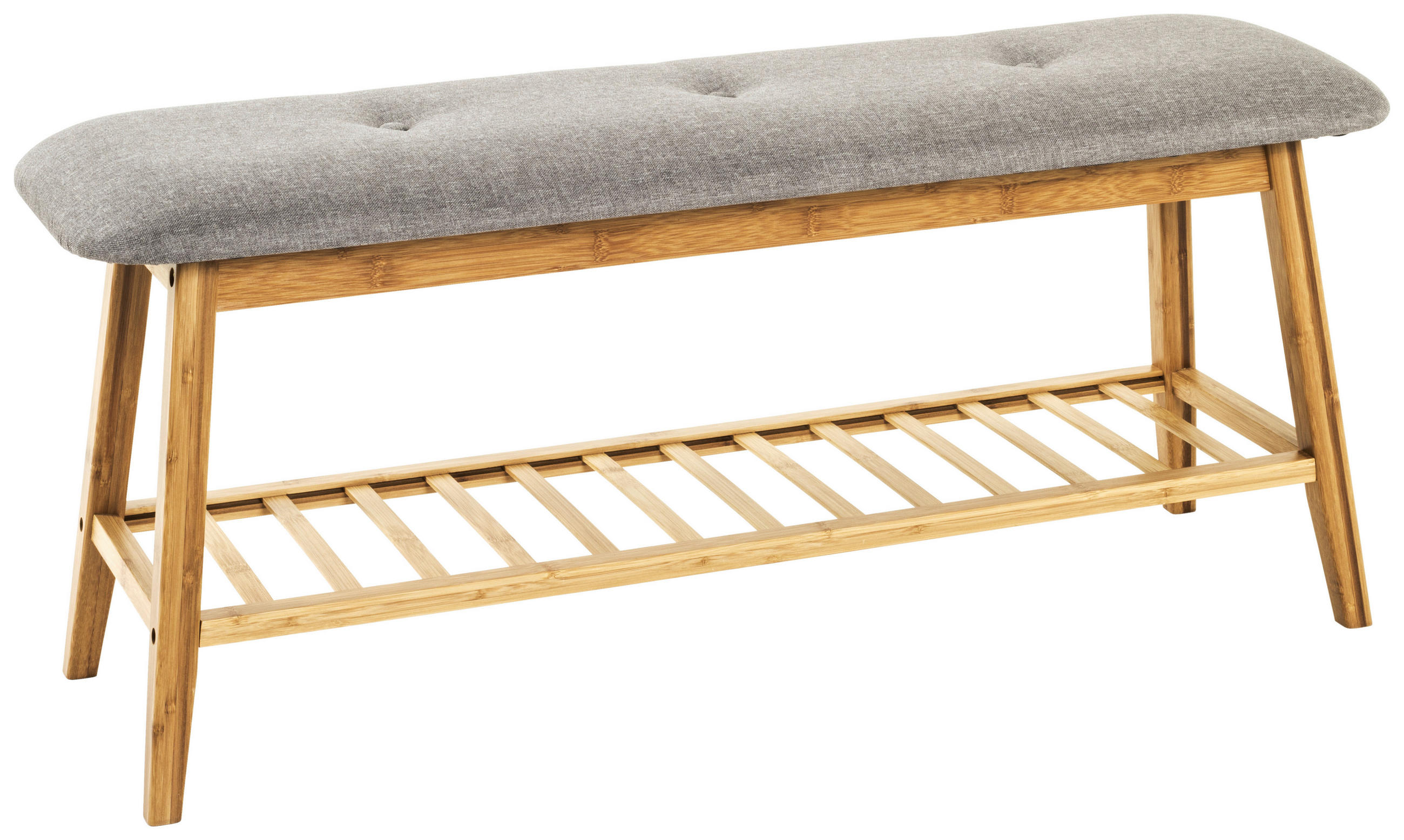 BANCĂ DEPOZITARE PANTOFI 100/44/30 cm  - culoare natur/gri, lemn/textil (100/44/30cm) - Xora