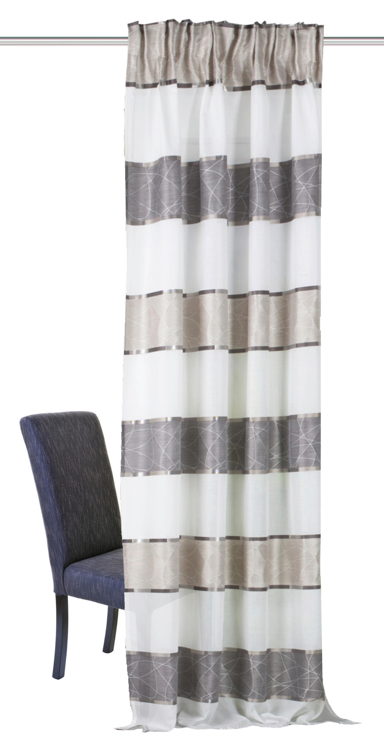 FERTIGVORHANG blickdicht 140/225 cm - Taupe/Bernsteinfarben, Design, Textil (140/225cm)