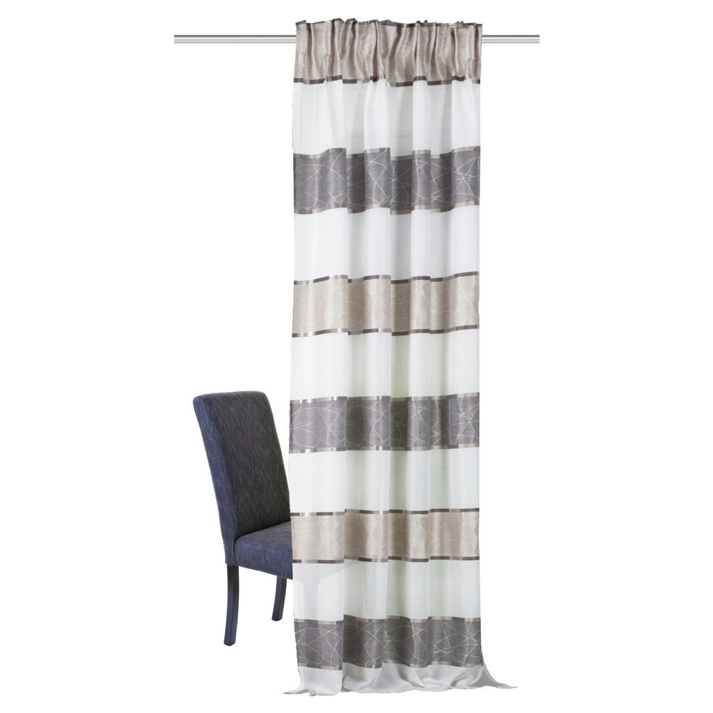 Thumbnail - Xxxl Fertigvorhang Walter, Grau, Taupe, Bernstein, Textil, Streifen, 140x175 cm, Wohntextilien, Gardinen & Vorhänge, Fer...