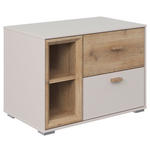 NACHTKÄSTCHEN in Eichefarben, Sandfarben  - Sandfarben/Eichefarben, MODERN, Holz/Holzwerkstoff (60/42,7/38cm) - Hom`in