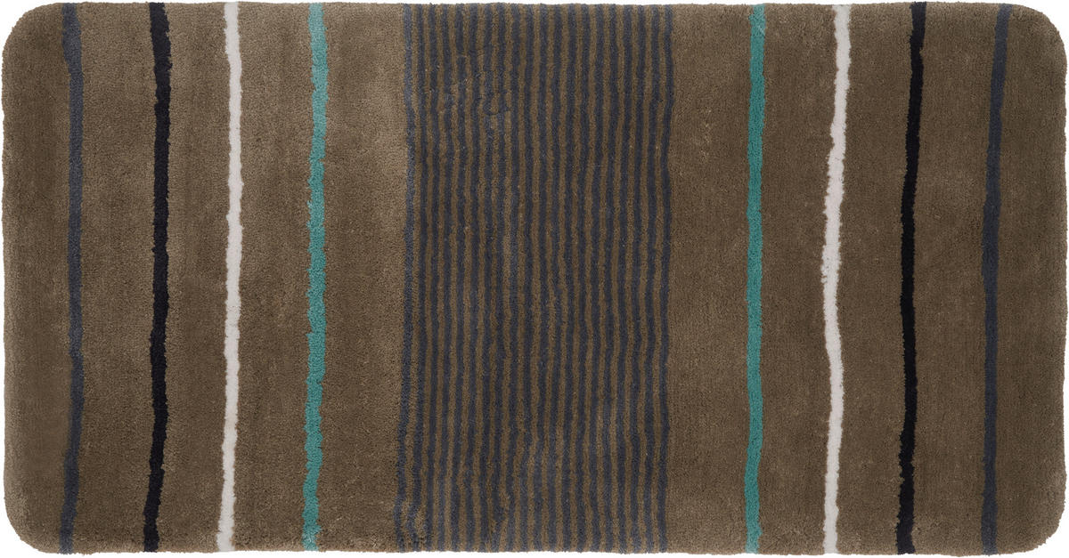 BADEMATTE Braun, Türkis 80/150 cm  - Türkis/Braun, KONVENTIONELL, Textil (80/150cm) - Esposa