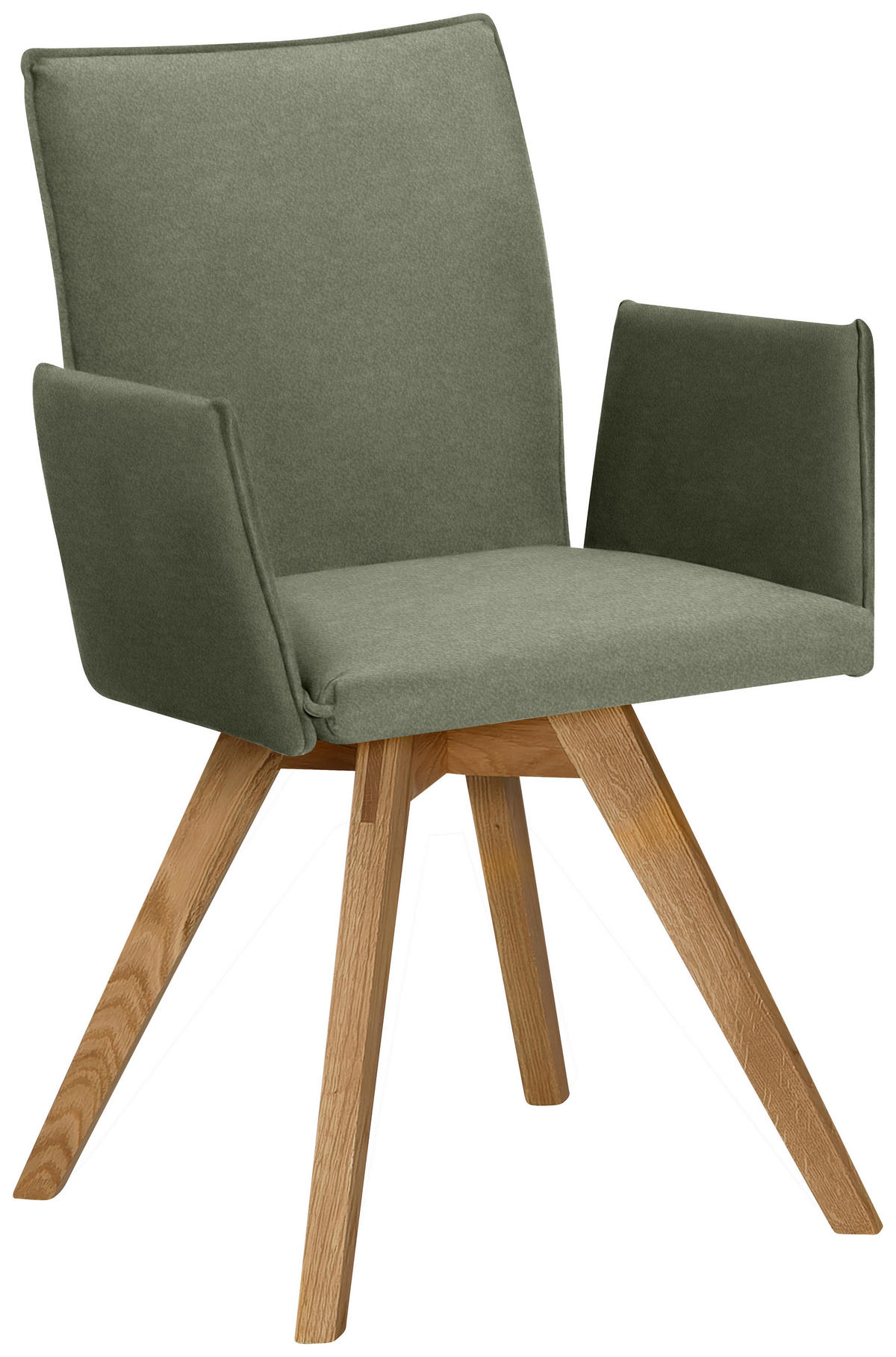 ARMLEHNSTUHL  in Samt  - Eichefarben/Grün, KONVENTIONELL, Holz/Textil (60/91/61cm) - Moderano