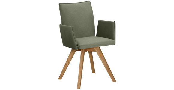 ARMLEHNSTUHL  Stoffauswahl, Typenauswahl Samt  - Eichefarben/Grün, KONVENTIONELL, Holz/Textil (60/91/61cm) - Moderano