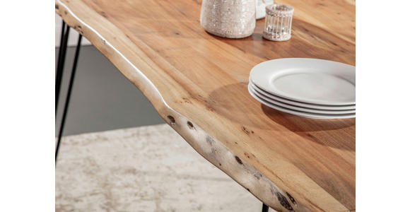 ESSTISCH in Holz, Metall 160/90/76 cm - Schwarz/Akaziefarben, Design, Holz/Metall (160/90/76cm) - Landscape