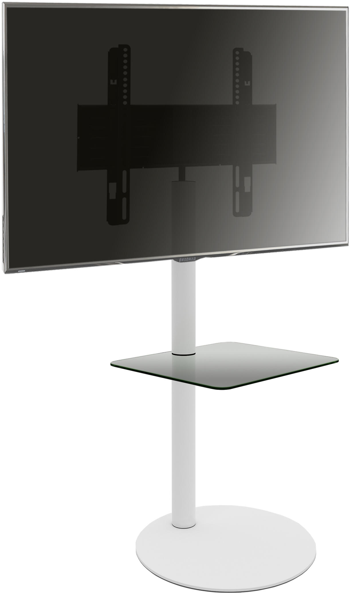 TV-RACK Metall, Glas Klar, Weiß  - Klar/Weiß, Basics, Glas/Metall (55/100/45cm) - MID.YOU