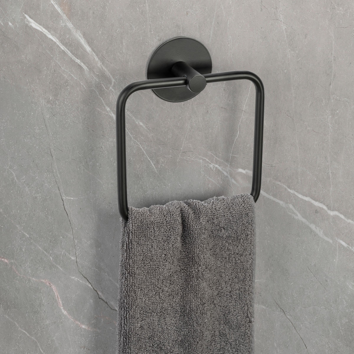 HANDTUCHHALTER Schwarz  - Schwarz, KONVENTIONELL, Metall (15,5/18,5/4,5cm) - Schöner Wohnen