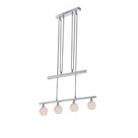 LED-HÄNGELEUCHTE 60/10/160 cm   - Nickelfarben, Design, Glas/Metall (60/10/160cm) - Globo