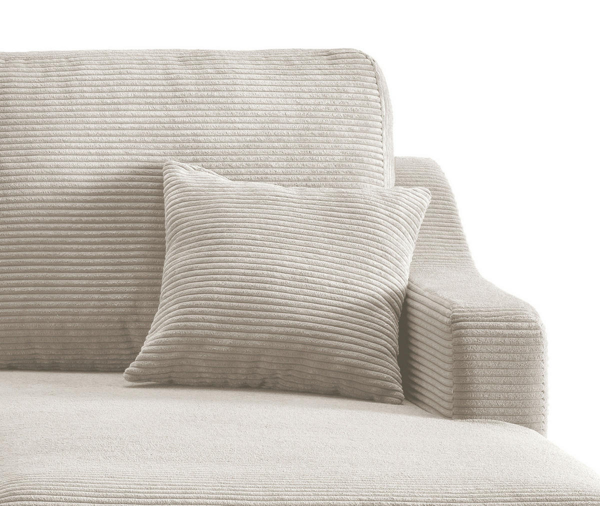 ECKSOFA in Cord Beige  - Beige/Naturfarben, Design, Holz/Textil (228/150cm) - P & B