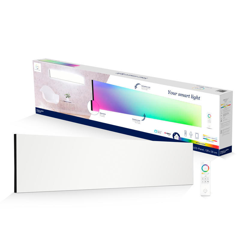 LED-PANEEL  - Schwarz, LIFESTYLE, Kunststoff/Metall (120/5,9/30cm) - Tint
