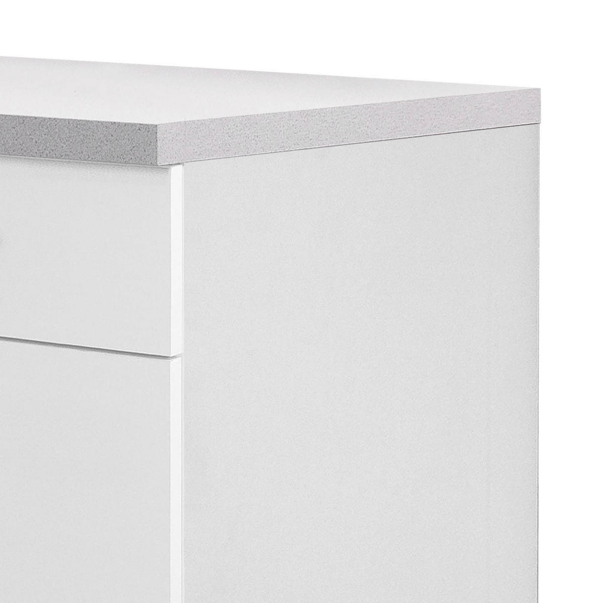 KÜCHENUNTERSCHRANK 80/85/60 cm  in Weiß  - Edelstahlfarben/Hellgrau, Holzwerkstoff/Kunststoff (80/85/60cm) - FlexWell