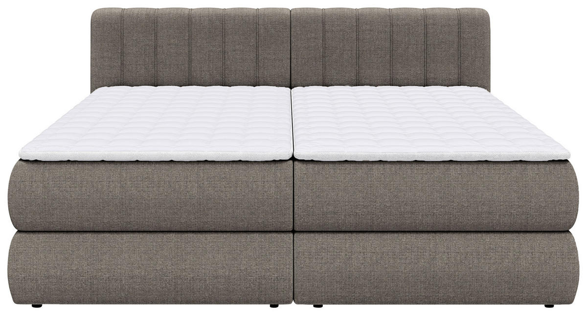 BOXSPRINGBETT 200/200 cm  in Taupe  - Taupe/Schwarz, Design, Kunststoff/Textil (200/200cm) - Chameo