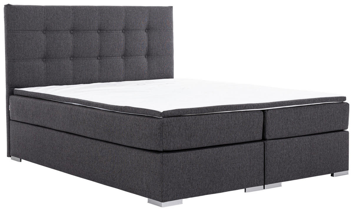 BOXBETT 180/200 cm  in Grau  - Silberfarben/Grau, MODERN, Textil (180/200cm) - MID.YOU