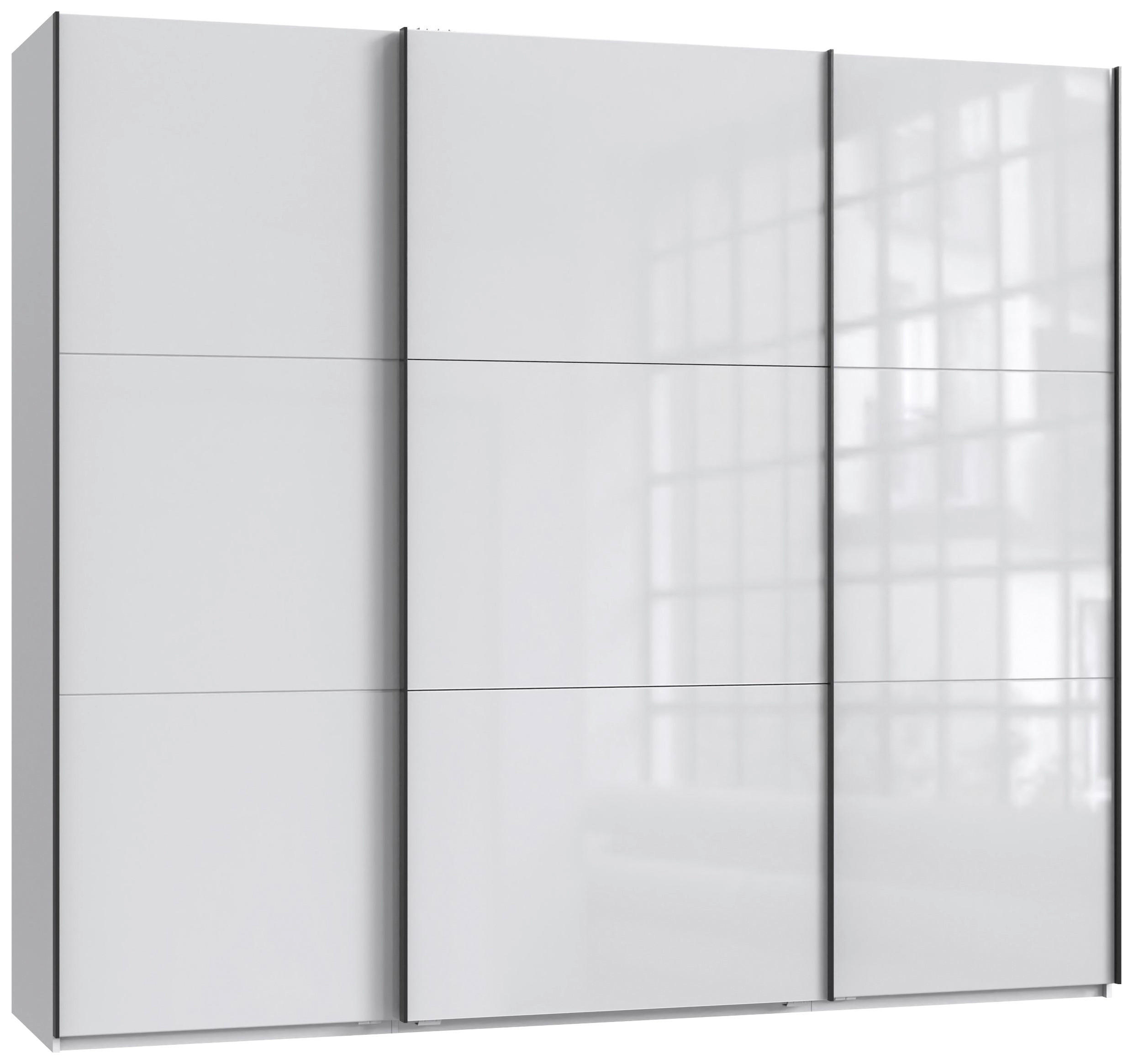 SCHWEBETÜRENSCHRANK  in Weiß  - Schwarz/Weiß, KONVENTIONELL, Glas/Holzwerkstoff (250/216/65cm) - Stylife