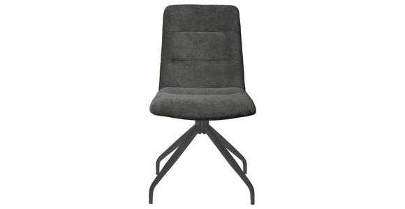 STUHL Webstoff Dunkelgrau  - Dunkelgrau/Schwarz, Design, Textil/Metall (50/90/63cm) - Carryhome