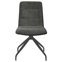 STUHL Webstoff Dunkelgrau  - Dunkelgrau/Schwarz, Design, Textil/Metall (50/90/63cm) - Carryhome