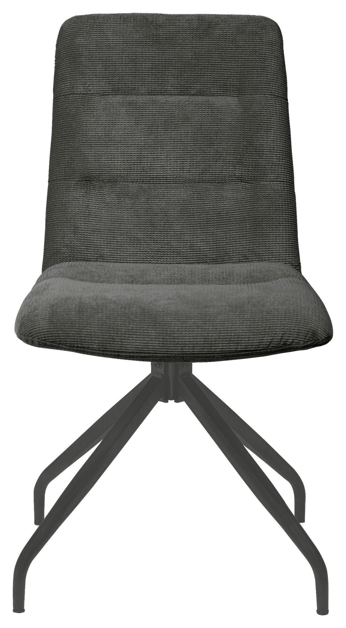 STUHL Webstoff Dunkelgrau  - Dunkelgrau/Schwarz, Design, Textil/Metall (50/90/63cm) - Carryhome