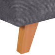 BIGSOFA Cord Dunkelgrau  - Dunkelgrau/Buchefarben, Design, Holz/Textil (240/63/90cm) - Carryhome