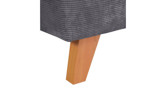 BIGSOFA Cord Dunkelgrau - Dunkelgrau/Buchefarben, Design, Holz/Textil (240/63/90cm) - Carryhome