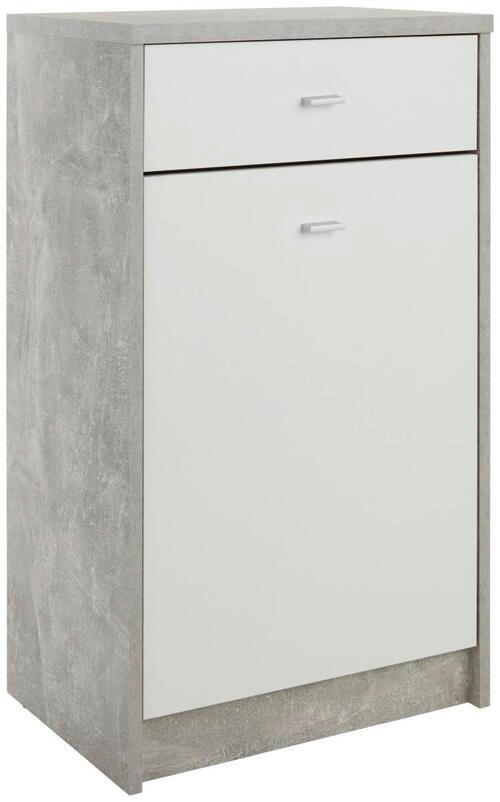 KOMODA   50/85,4/34,6 cm   siva, bijela  - bijela/siva, Moderno, drvni materijal/plastika (50/85,4/34,6cm) - Modern Living
