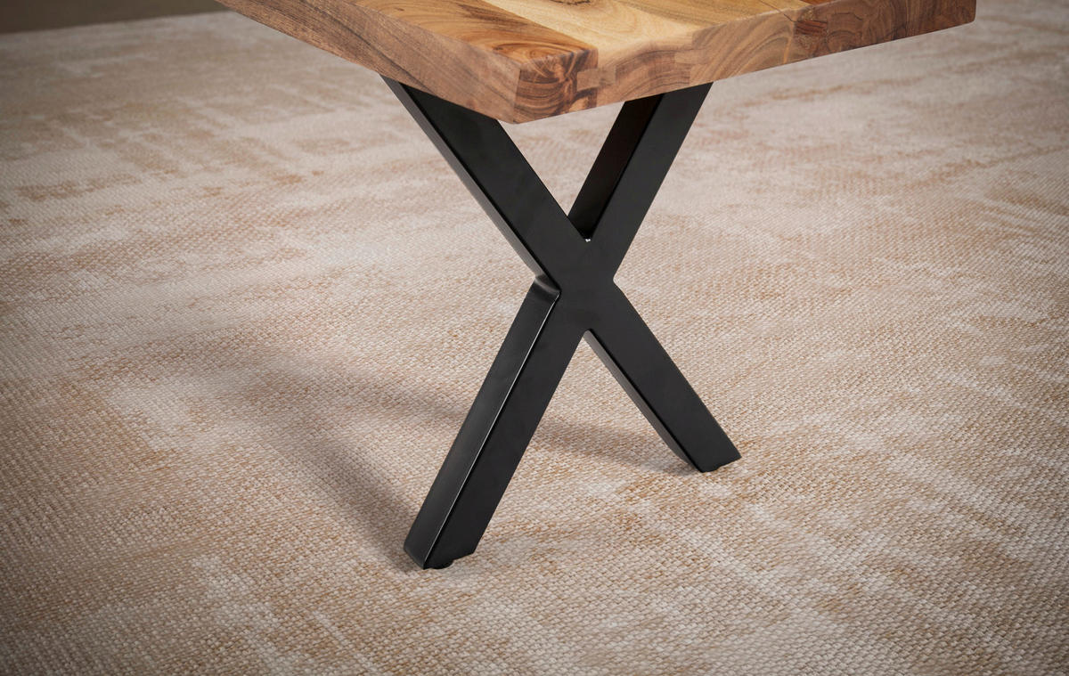 SITZBANK in Holz Akaziefarben  - Schwarz/Akaziefarben, Modern, Holz/Metall (140/45,5/40cm) - MID.YOU