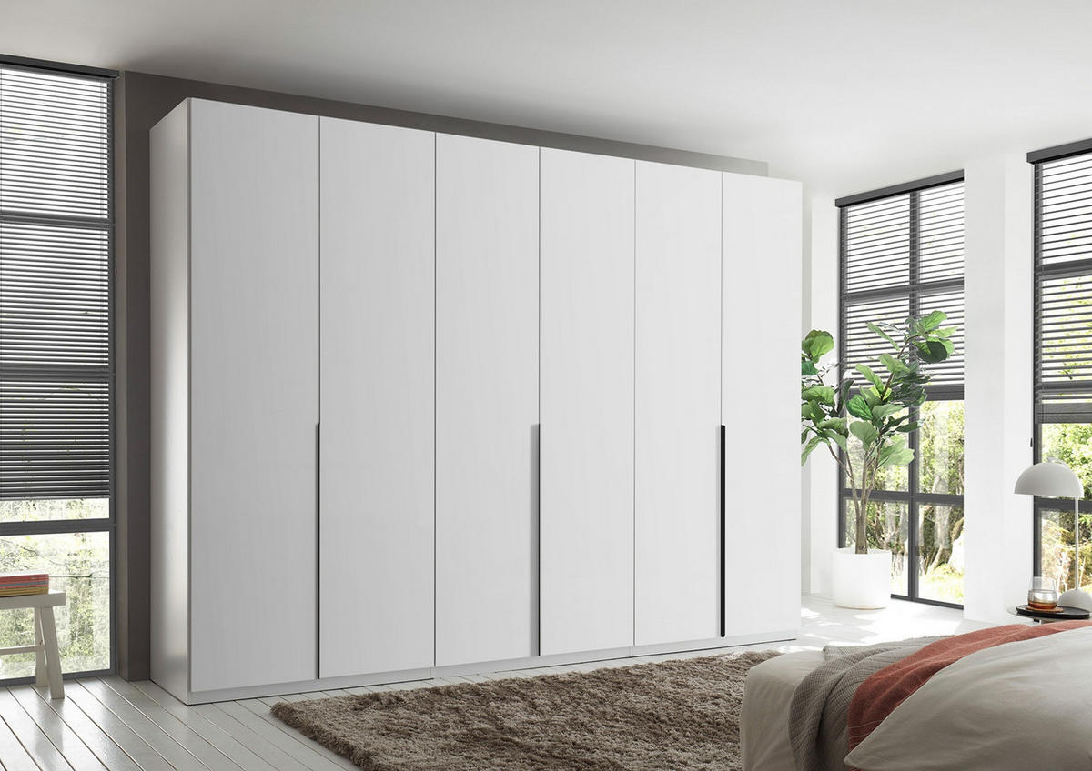 Dulap Cu Uși Rotative, 302/225/58 cm, alb - alb, Modern, metal/material pe bază de lemn (302/225/58cm) - Xora