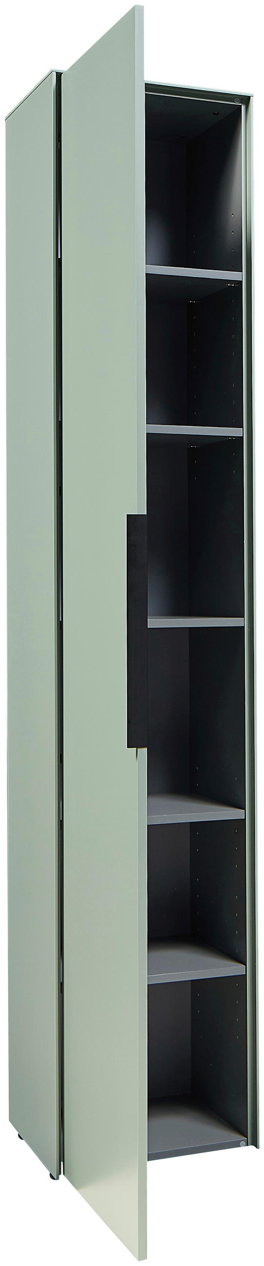 HOCHSCHRANK 38/192/30 cm  - Schwarz/Grün, Design, Holzwerkstoff/Kunststoff (38/192/30cm) - home24