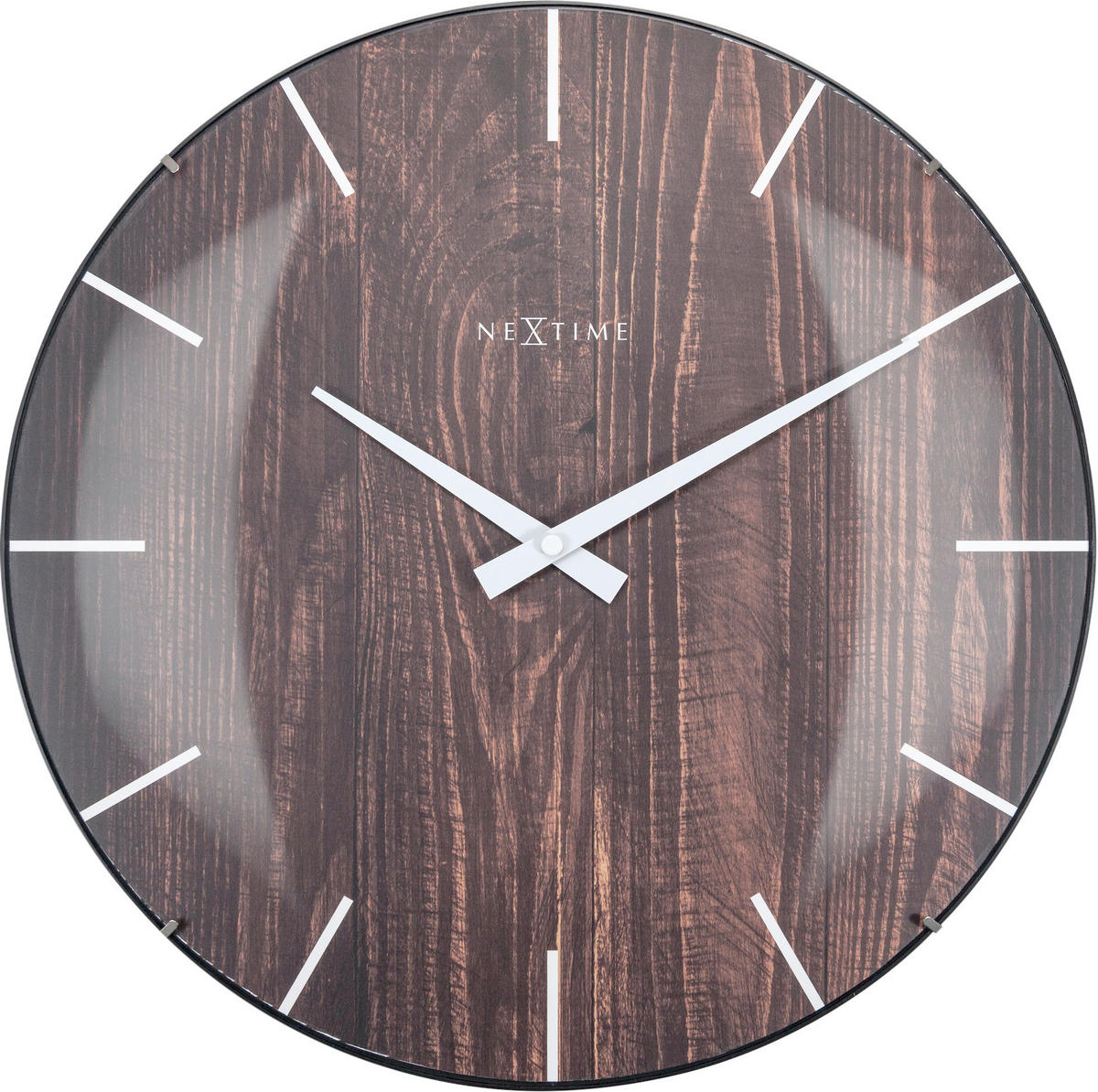 WANDUHR Braun 35/35/3 cm  - Braun, Basics, Glas (35/35/3cm) - Nextime