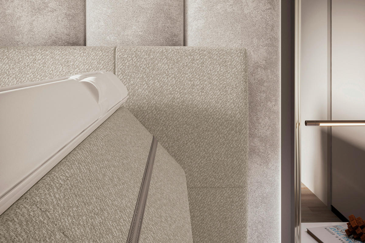 BOXBETT 120/200 cm  in Beige  - Beige, KONVENTIONELL, Kunststoff/Textil (120/200cm) - Boxxx