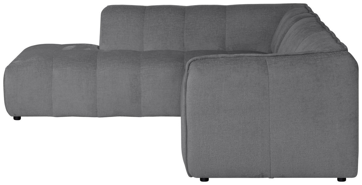 ECKSOFA Chenille Hellgrau  - Hellgrau/Schwarz, Design, Textil (290/218cm) - MID.YOU