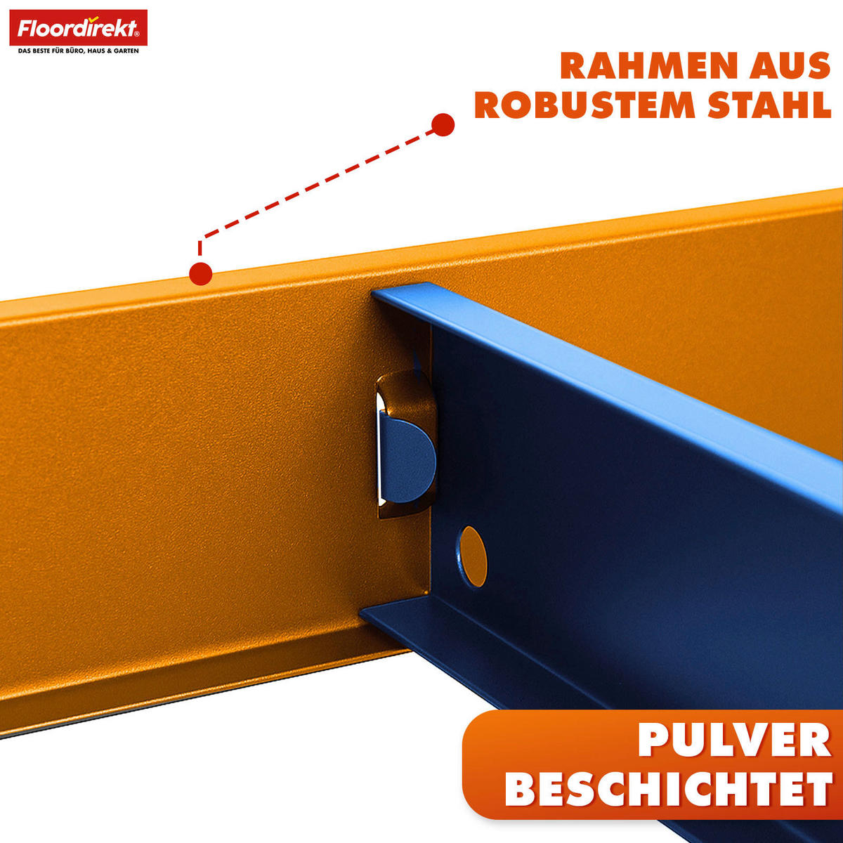 SCHWERLASTREGAL 90/180/45 cm  - Orange, Basics, Naturmaterialien/Metall (90/180/45cm) - Floordirekt