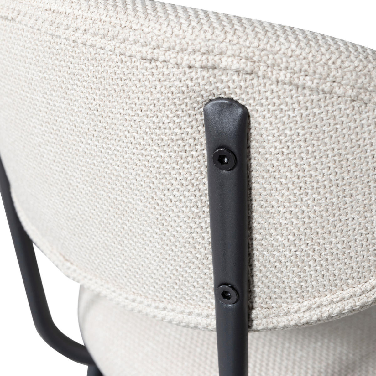 BARHOCKER-SET Webstoff Naturfarben Eisen  - Schwarz/Naturfarben, MODERN, Textil/Metall (46/93/52cm) - Livetastic