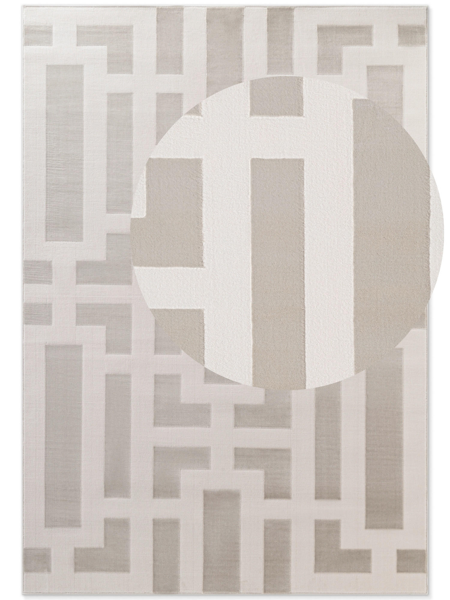 WEBTEPPICH 160/235 cm Perles Creme, Grau rechteckig  - Creme/Grau, Design, Kunststoff (160/235cm) - Elle Decoration