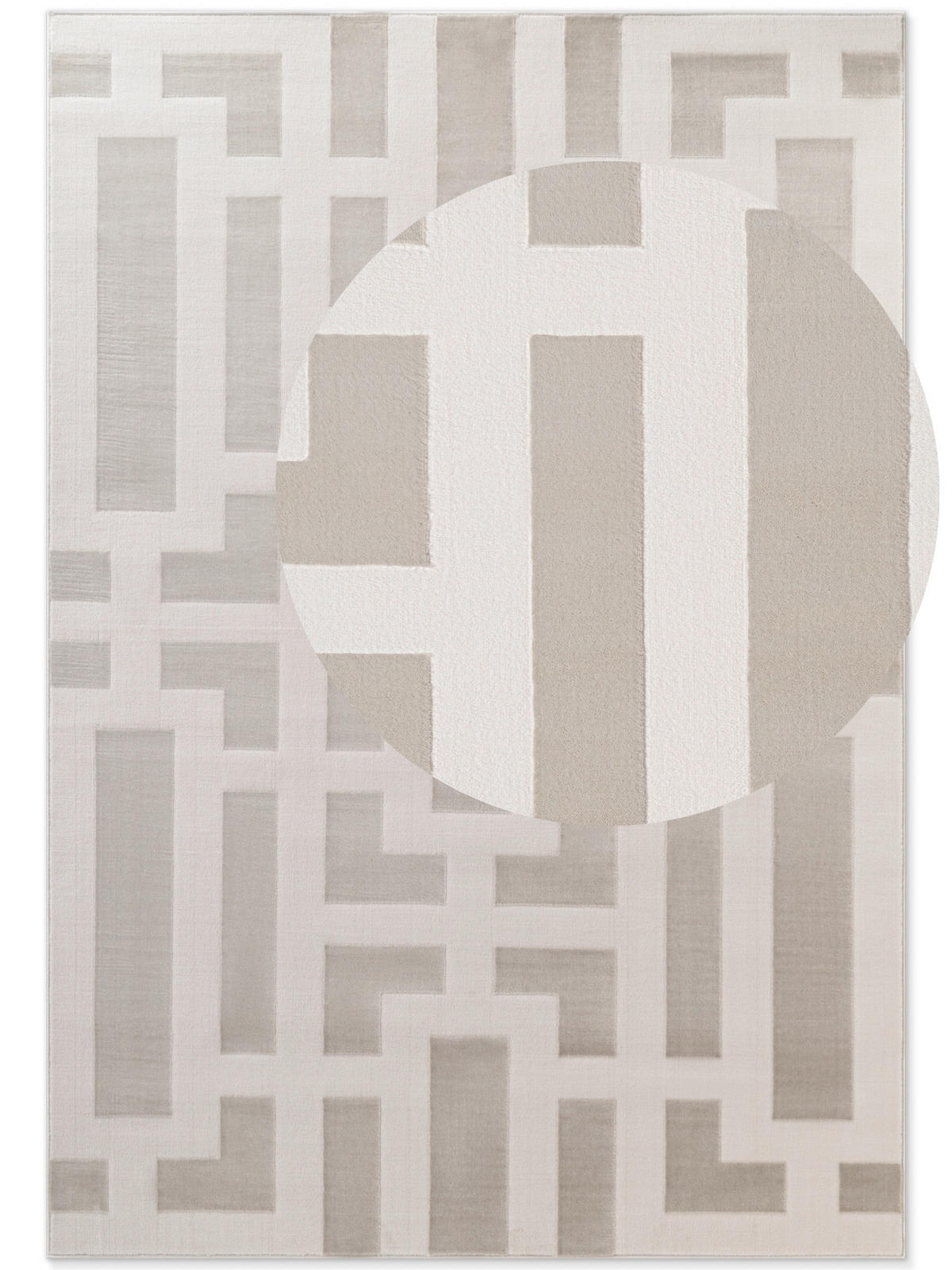 WEBTEPPICH 160/235 cm Perles Creme, Grau rechteckig  - Creme/Grau, Design, Kunststoff (160/235cm) - Elle Decoration