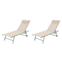 DREIBEINLIEGE 55/97/185 cm  - Beige/Grün, Basics, Textil/Metall (55/97/185cm)