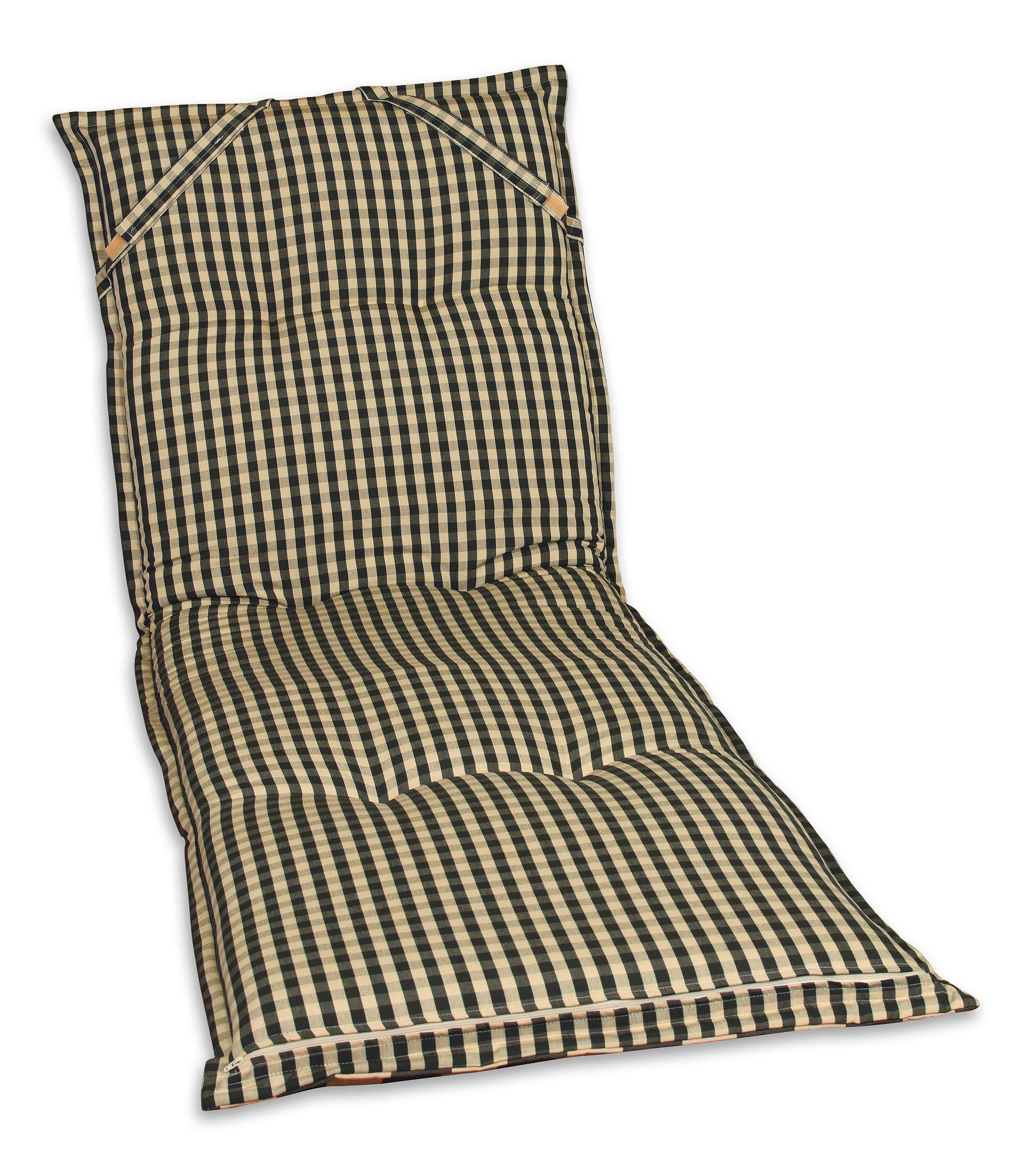 LIEGENAUFLAGE Karo  - Beige/Grau, Basics, Textil (63/9/190cm)