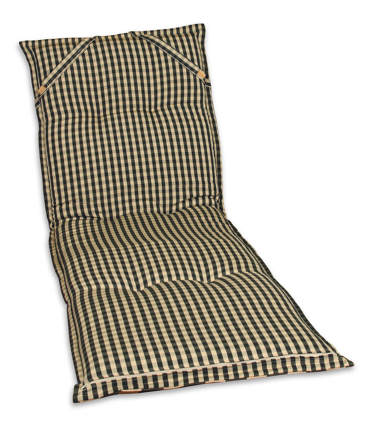 LIEGENAUFLAGE Karo  - Beige/Grau, Basics, Textil (63/9/190cm)