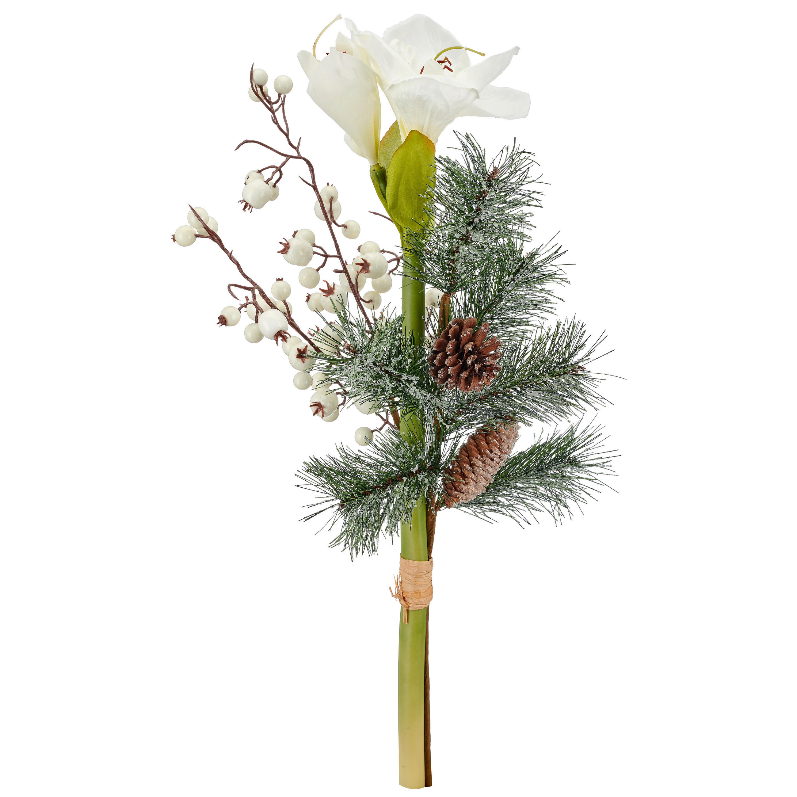 DEKOSTRAUSS Amaryllis  - Weiß/Hellgrün, Basics, Kunststoff (65cm)