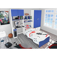 SOBA ZA MLADE  plava, bijela  - bijela/plava, drvni materijal (274/202/50cm) - Boxxx