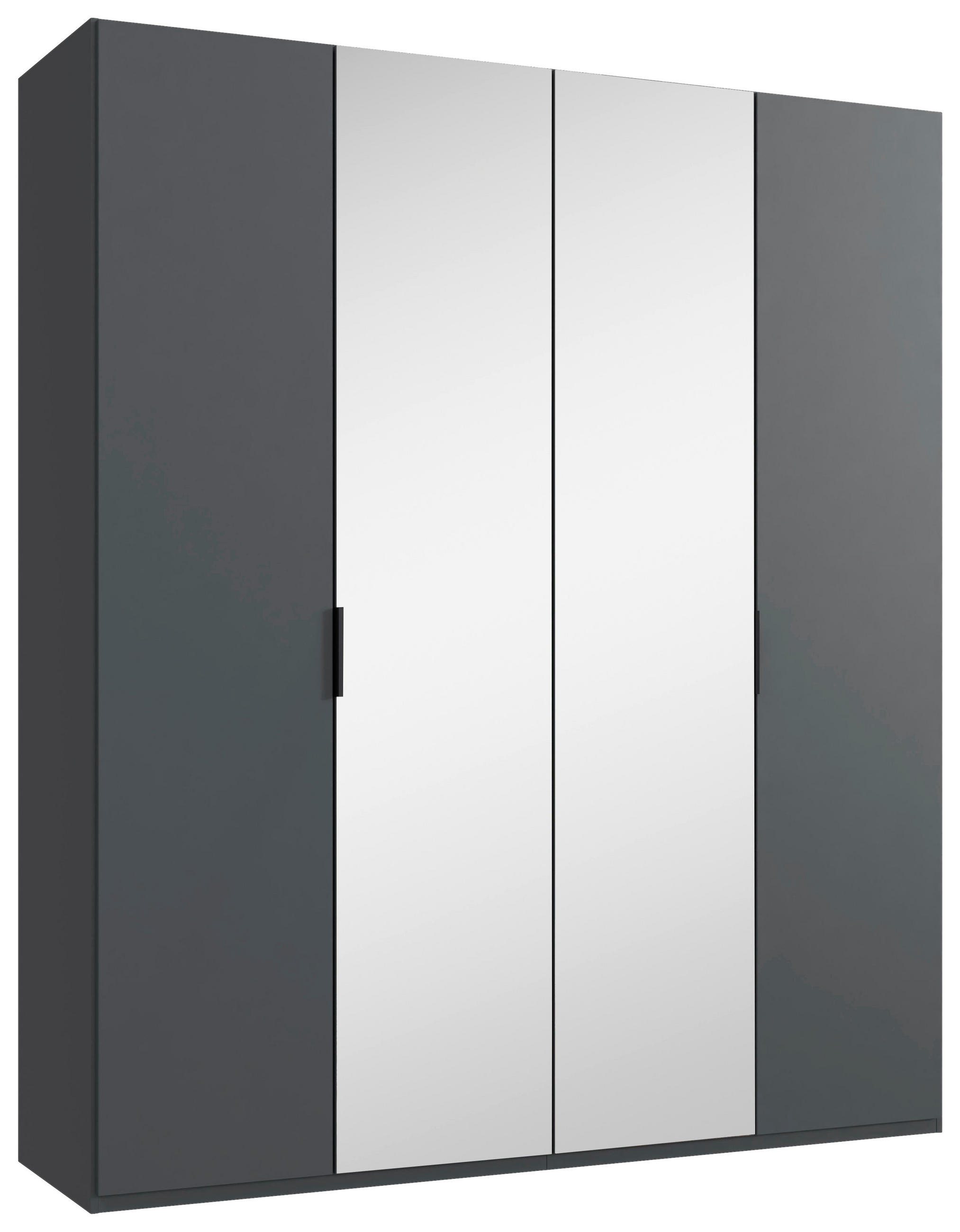 FALTTÜRENSCHRANK  in Graphitfarben  - Schwarz/Graphitfarben, Design, Glas/Holzwerkstoff (200/236/58cm) - Boxxx