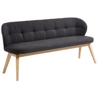 SITZBANK 188/84/60 cm  in Anthrazit, Schwarz, Eichefarben  - Eichefarben/Anthrazit, Natur, Leder/Holz (188/84/60cm) - Valnatura