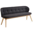 SITZBANK 188/84/60 cm  in Anthrazit, Schwarz, Eichefarben  - Eichefarben/Anthrazit, Natur, Leder/Holz (188/84/60cm) - Valnatura