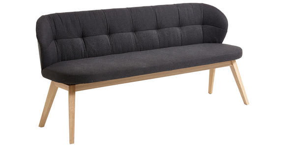 SITZBANK 188/84/60 cm  in Anthrazit, Schwarz, Eichefarben  - Eichefarben/Anthrazit, Natur, Leder/Holz (188/84/60cm) - Valnatura