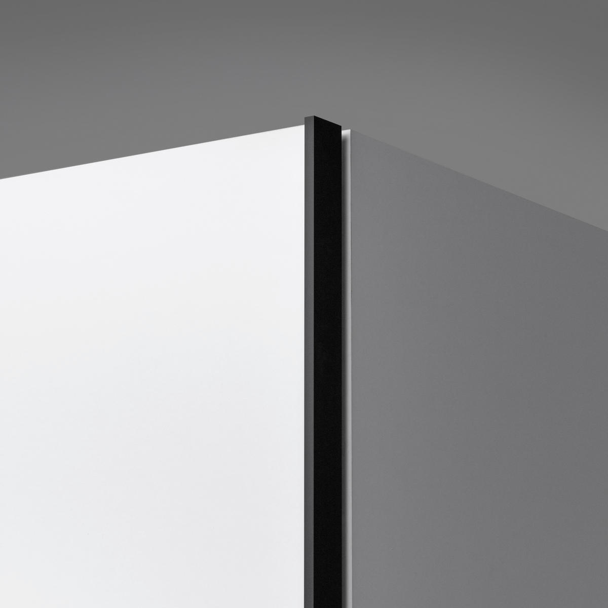 SCHIEBETÜRENSCHRANK 200/211,5/61,5 cm 2-türig Weiß  - Schwarz/Weiß, MODERN, Holzwerkstoff/Metall (200/211,5/61,5cm) - MID.YOU